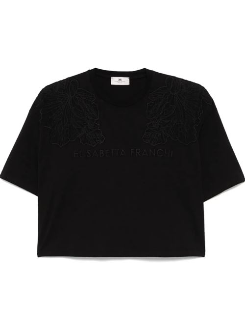 T-SHIRT CON RICAMO ELISABETTA FRANCHI | MA01851E2110 nero